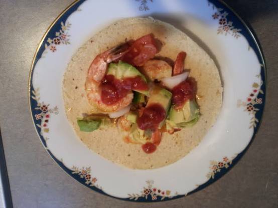 Shrimp avocado taco