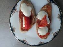 Melted mozzarella sandwich