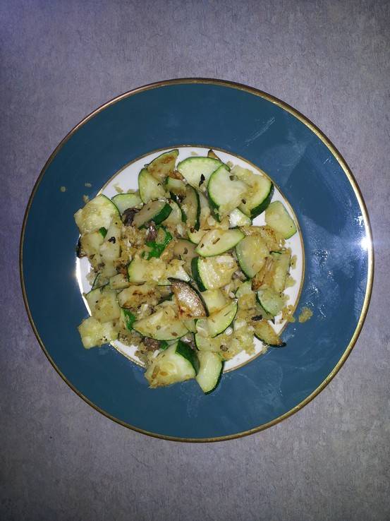 Zucchini with panko bread crumbs
