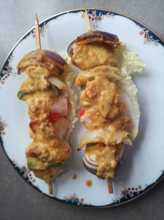 Thai chicken on skewers