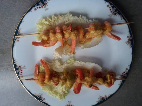Thai shrimp on skewers