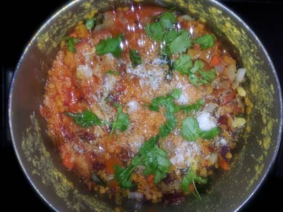 Dahl with carrots and beets