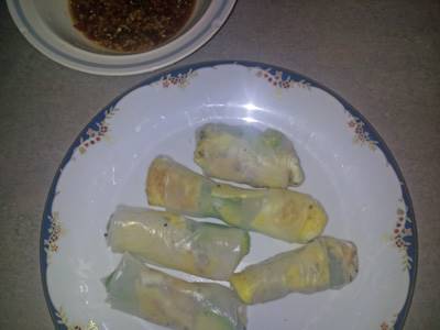 Avocado egg spring rolls