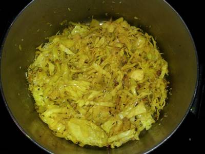 Cabbage subji with coconut