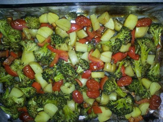 Potatoes and broccoli