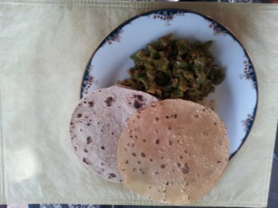 Dry green pepper subji