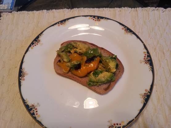 Avocado yellow pepper on toast