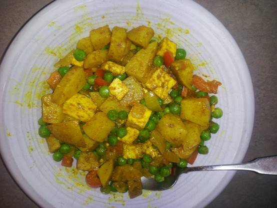 Potatoes and paneer