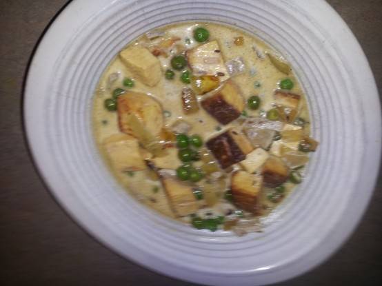 Matar paneer with cream