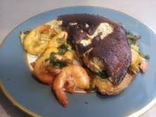 Spinach and shrimp omelet