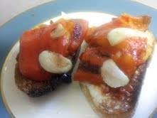red pepper open face sandwich